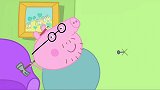 小猪佩奇：猪爸爸太毛躁，想要挂个照片，不料把墙弄了个洞！