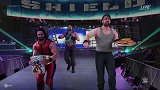 WWE-18年-WWE 2K19电子游戏模拟捍卫者反串新希望出场 安布罗斯变身金斯顿派送鸡蛋饼-花絮