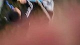 男子爬到树枝上，等待烟花表演