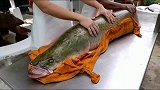 泰国人真会吃，1.5米长巨骨舌鱼就这么给凉拌了