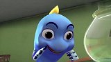 跳跳鱼世界：小蓝要拿珍珠，结果被蚌壳咬住了，小蓝好害怕呀