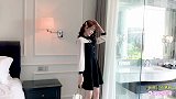 秋季淑女连衣裙，黑白色拼接，非常女神甜美的裙子