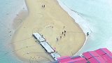 福建海中潮水退去，出现海上世外桃源，鱼骨沙洲就是这样迷人！