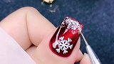 美甲教程：一秒转印雪花微钻猫眼美甲教程
