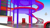 启蒙教育 3D动画彩色玩具汽车停车坪上趣味停车 学习颜色