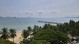 沙滩海浪椰子林的风光