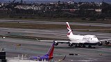 洛杉矶机场的英国航空公司波音747和大型喷气式飞机