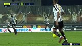 下半场补时第1分钟昂热球员敦比亚射门-绝佳机会被扑