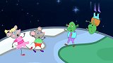 卡通益智动画 小老鼠玩蹦蹦床跳上太空
