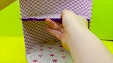 DIY迷你娃娃屋，圆纸盒改造的紫色房间
