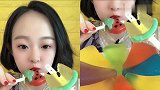 小可爱美女直播吃草莓果冻、西瓜果冻，是我向往的生活