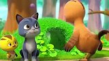 萌鸡小队：小猫接球很厉害，还跳的很高呢，受到麦奇称赞
