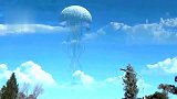 巨型水母状UFO出现在空中，这画面够清晰