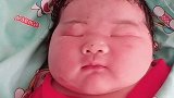 刚出生的宝宝有11斤，脸真的好大，萌翻了！