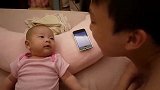 百试百灵！萌宝宝听见爸爸放歌马上哭,歌声一停马上止哭！