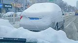 下雪之后，每辆车子上都有一个大雪包的搞笑操作！
