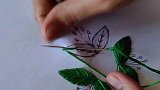 手工刺绣立体3D花儿与叶，维妙维肖，新手学刺绣好简单