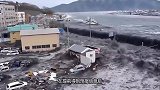 日本海啸首次公开的影像！