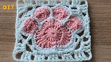 手工编织，可爱的爪纹方形杯垫！