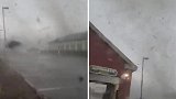 美国：一对夫妇开车时遇上龙卷风，躲进洗车房紧急避险