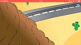 火柴人趣味动画：开车去旅游，不料路上突然出现裂坑，险些掉落