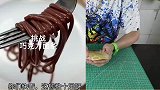 帅小伙挑战用融化的巧克力做面条！