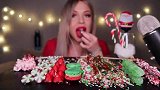 美女试吃圣诞红绿糖果+小食特辑