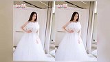 郭碧婷婚纱照曝光满脸幸福 白色羽毛款仙气足紫纱俏皮可爱