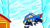 儿童卡通片：小狮子帮助雪怪制作冰块大床