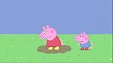小猪佩奇：佩奇最喜欢跳泥坑了，今天却跳不了，猜猜为什么呢！