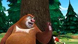 熊出没：光头强都跟熊大聊天了，才发现是狗熊，吓得赶紧跑