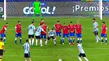 美洲杯 梅西 任意球圆月弯刀破门，成队史射手王阿根廷队 劳塔罗 智利队