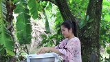 乡村美味食物,香蕉叶冬瓜蛋糕，口感香糯，生态佳品