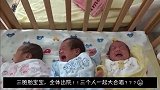三个娃今天全体出院，老二老三又急又叫