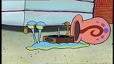 海绵宝宝：海绵宝宝很惊讶，一只蜗牛会系鞋带