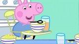 小猪佩奇：乔治吃饭太猛了，都开始打嗝了，快来人帮他拍拍