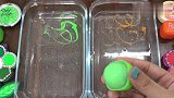 用绿色和橙色亮片和口红等给透泰染色，无硼砂，成品好漂亮