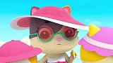 宝宝巴士 海滩歌 小鲨鱼 小猫咪一家在海滩游玩