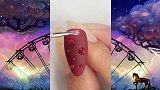 磨砂美甲，水滴状美甲图案操作过程！