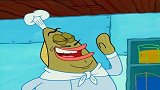 海绵宝宝用蟹黄堡把另一个餐厅的所有客人带走
