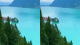瑞士图恩湖湖面平静无波，这个蓝色是童话中的颜色，美的不真实