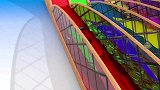 启蒙教育 3D动画数字玩具车彩色水池中染色