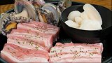 韩式烧烤，猪肉和鲍鱼，让人垂涎欲滴