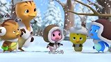 萌鸡小队：萌鸡雪中嬉戏，妈妈教萌鸡堆雪人，妈妈夸麦奇堆的雪人