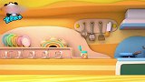 宝宝巴士美食总动员：彩虹糖去游泳，噗通跳下水，彩色衣服不见了