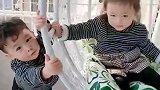 龙凤胎兄妹俩，这一刻天空很美你们很暖，这样的画面百看不厌