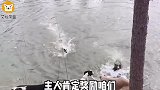 爆笑：冷冷的冰鱼在脸上胡乱的拍！