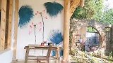 榻榻米茶空间的腻子画完成了，第一次画，画得不好，将就了