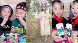 可爱小姐妹直播吃彩色鱼骨巧克力，是我向往的生活