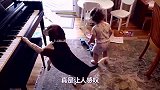 猴子看主人开椰子，一刀劈下去，真把猴子震慑住了